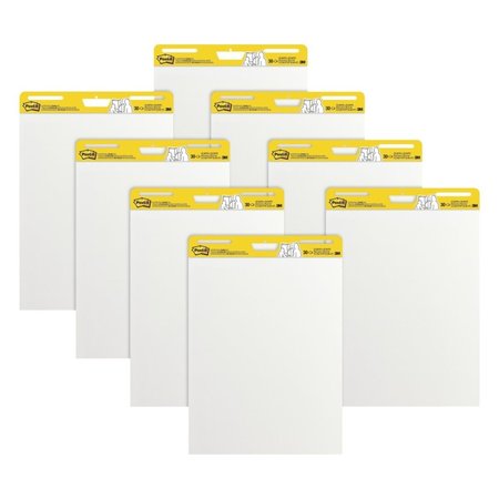 POST-IT Post-it 2005630 25 x 30 in. Self-Stick Unruled Easel Pad; White - Pack of 8 - 30 Sheets 2005630